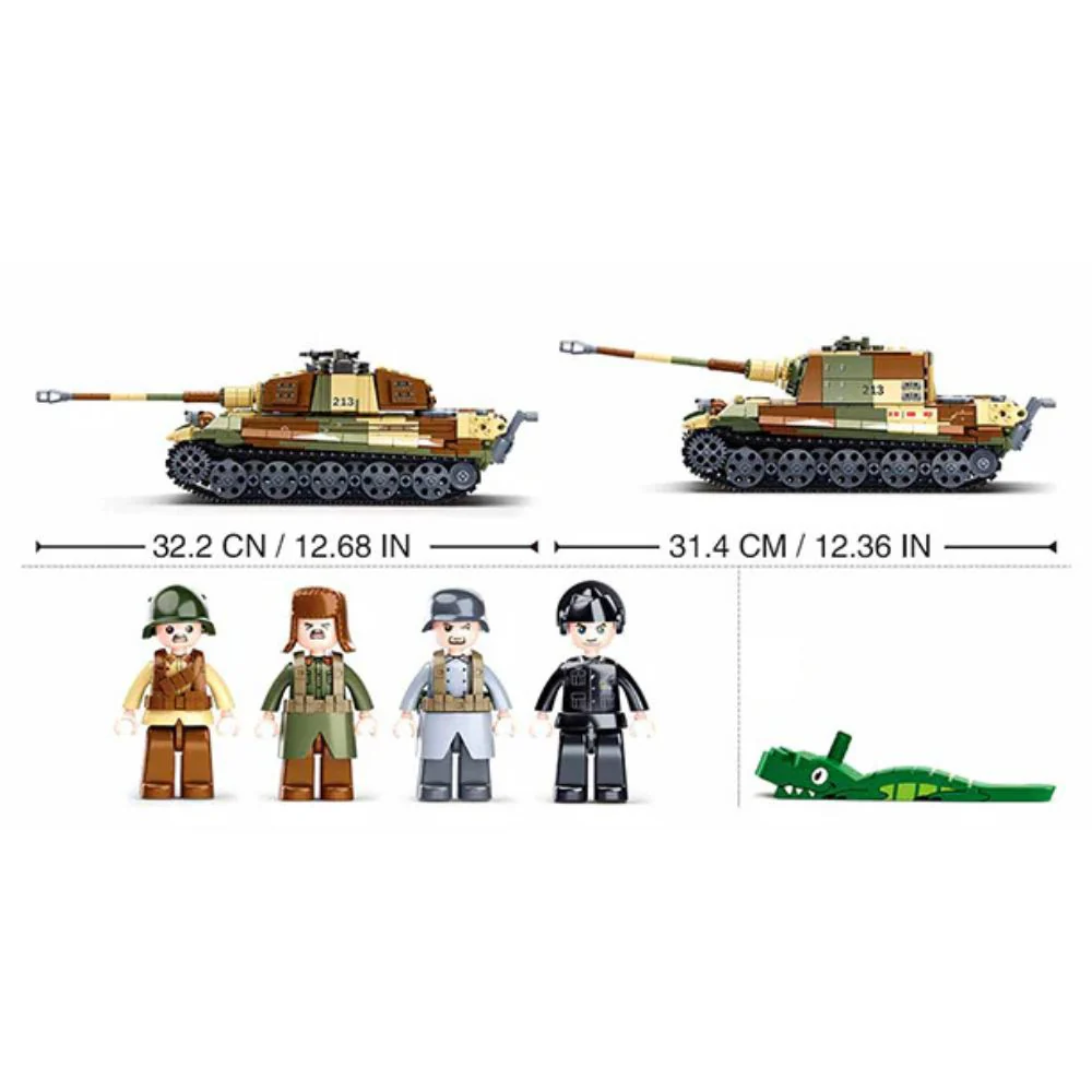 Army Battle of Budapest - The King Tiger Heavy Tank 930 Pieces Ages 6+ C8 - Image 5