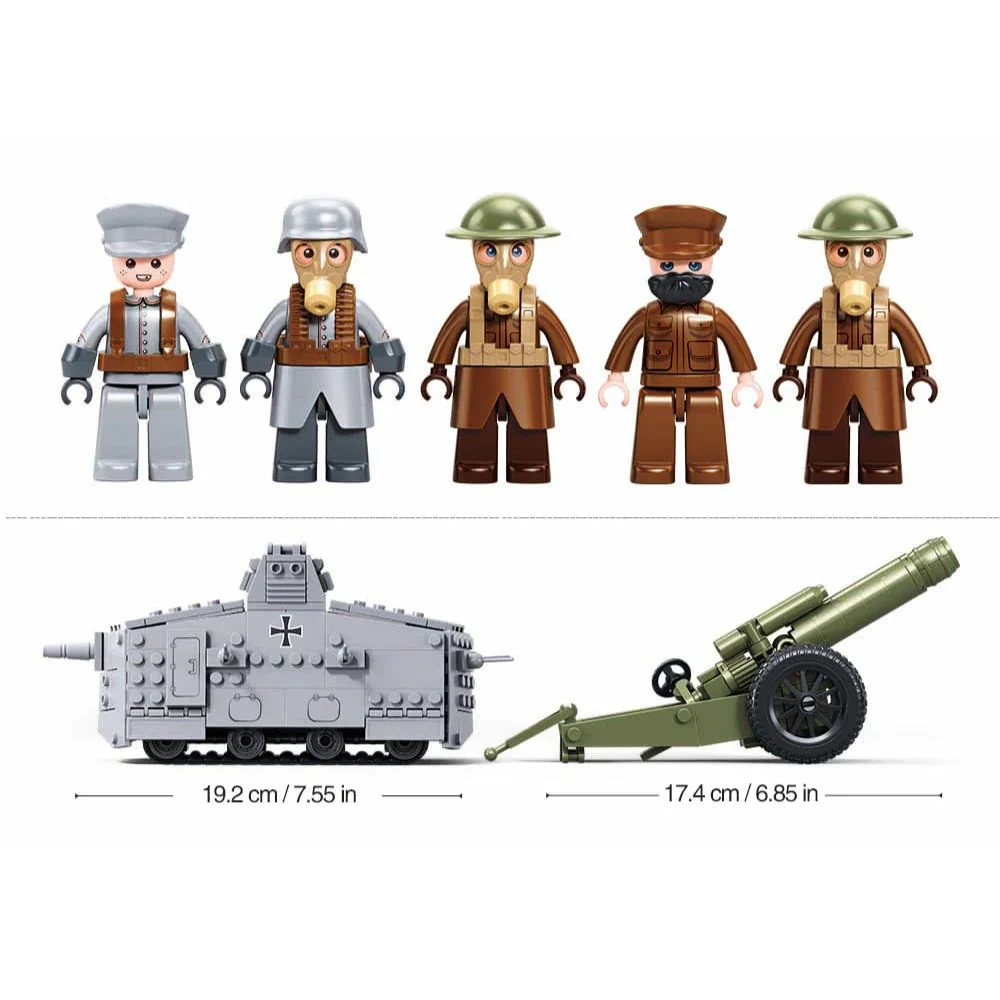 Army WW1 A7V Tank Offensive 506 Pieces C12 - Image 5