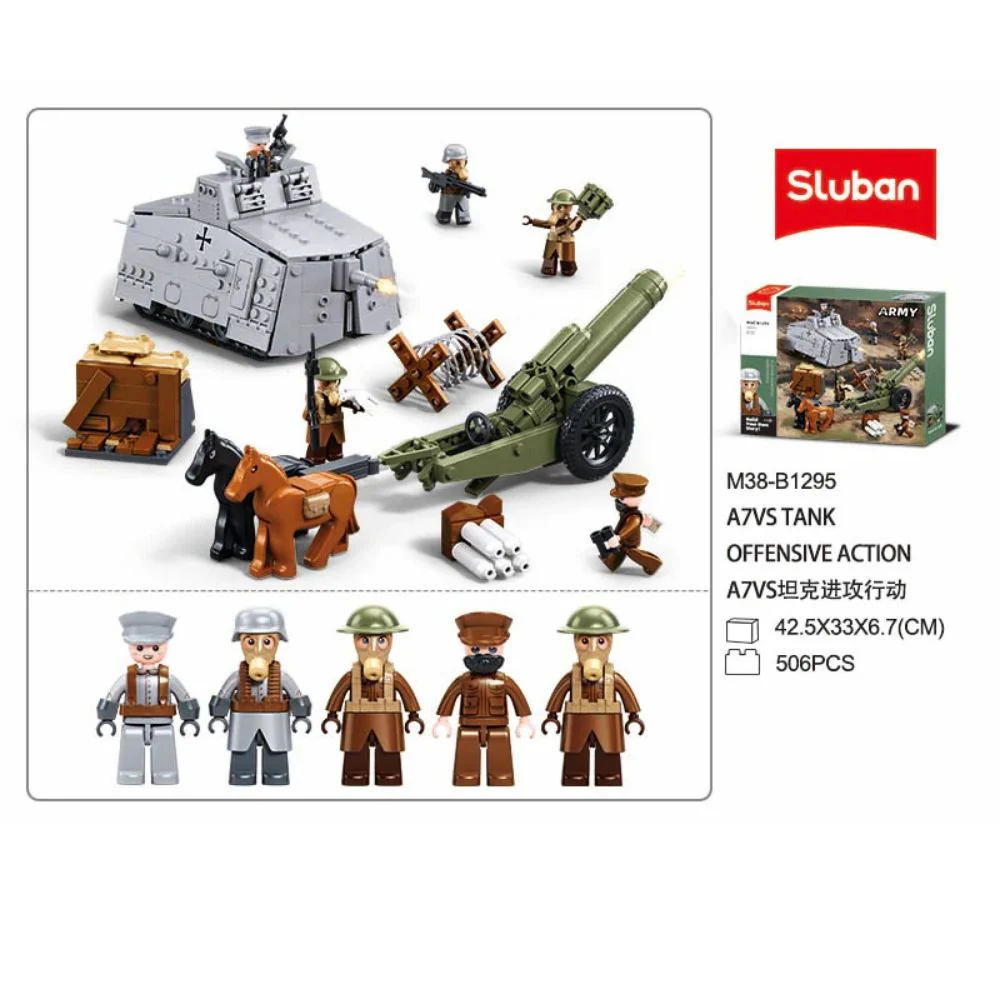 Army WW1 A7V Tank Offensive 506 Pieces C12 - Image 6