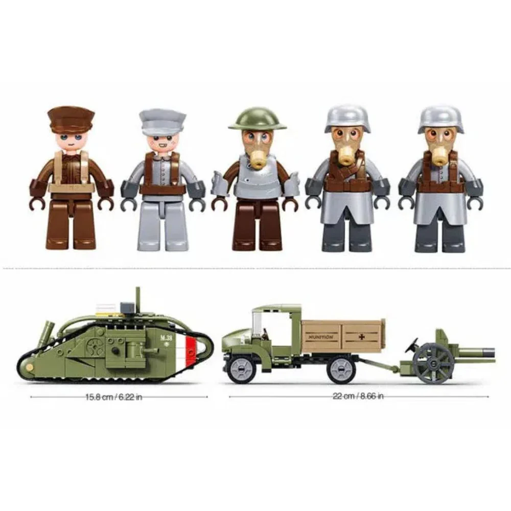 Army WW1 Mark V Tank Offensive 516 Pieces C12 - Image 6