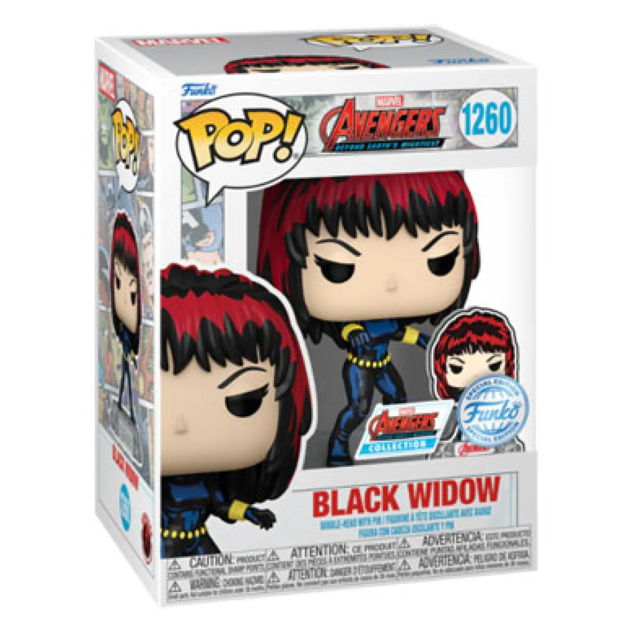 Avengers 60th Anniversary - Black Widow (with Pin) US Exclusive Pop! Vinyl - Image 2