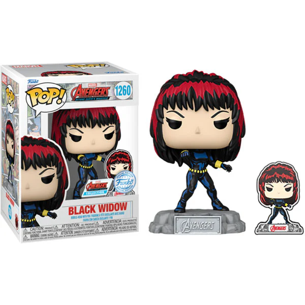 Avengers 60th Anniversary - Black Widow (with Pin) US Exclusive Pop! Vinyl - Image 3