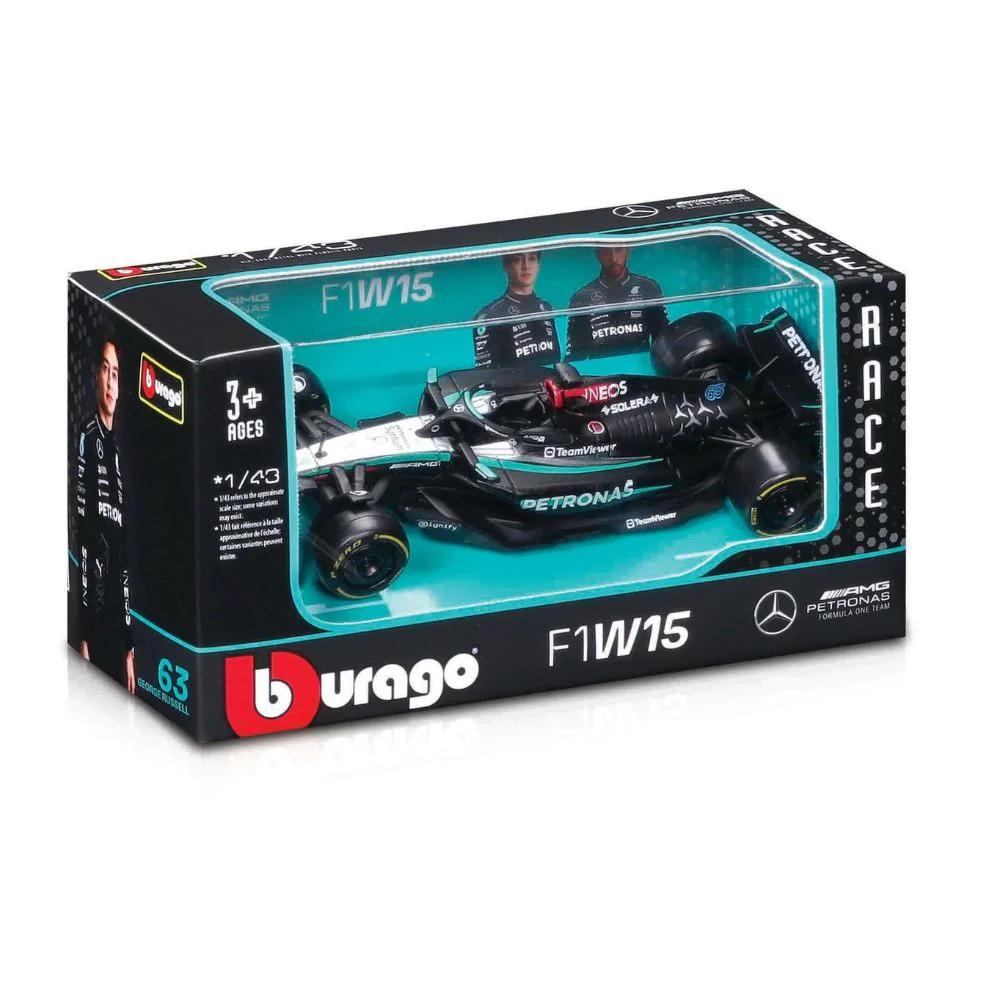 Bburago F1 without Helmet 1:43 2024 F-1 Mercedes-AMG W15 #44 Hamilton WB - Image 2