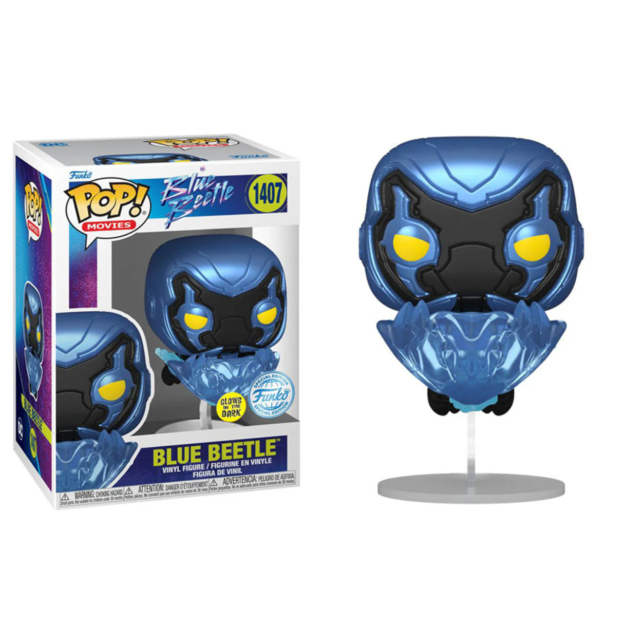 Blue Beetle (2023) - Blue Beetle in Flight Glow US Exclusive Pop! Vinyl - Image 4