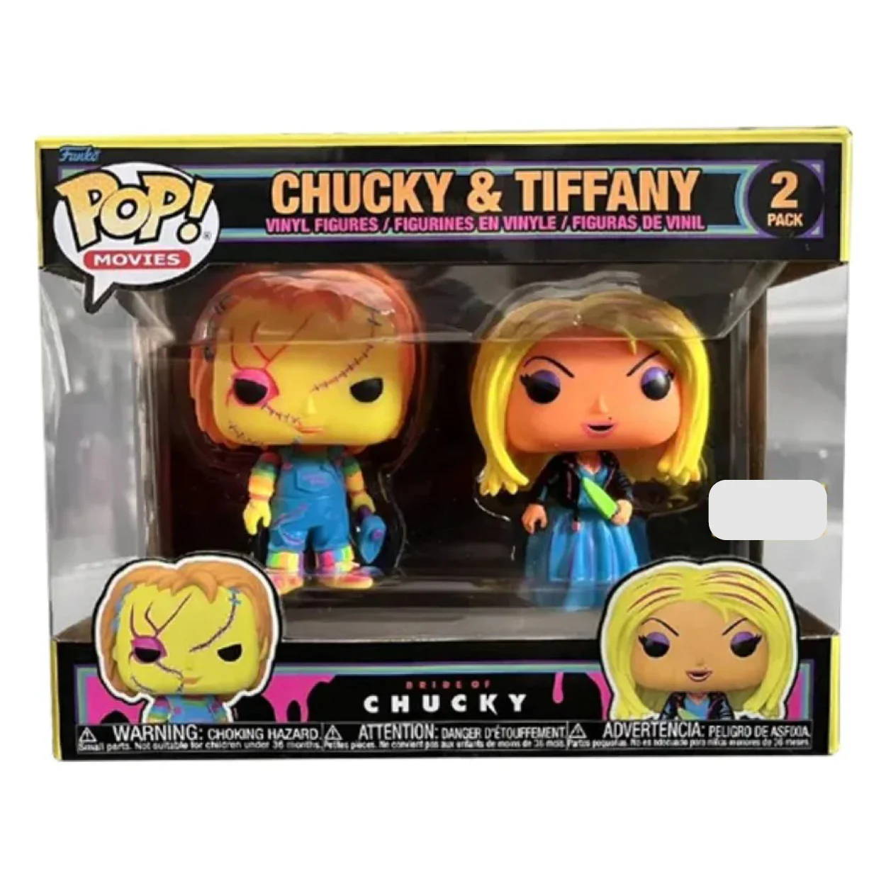 Childs Play 4: Bride of Chucky - Chucky & Tiffany Black Light US Exclusive Pop! 2-Pack - Image 2