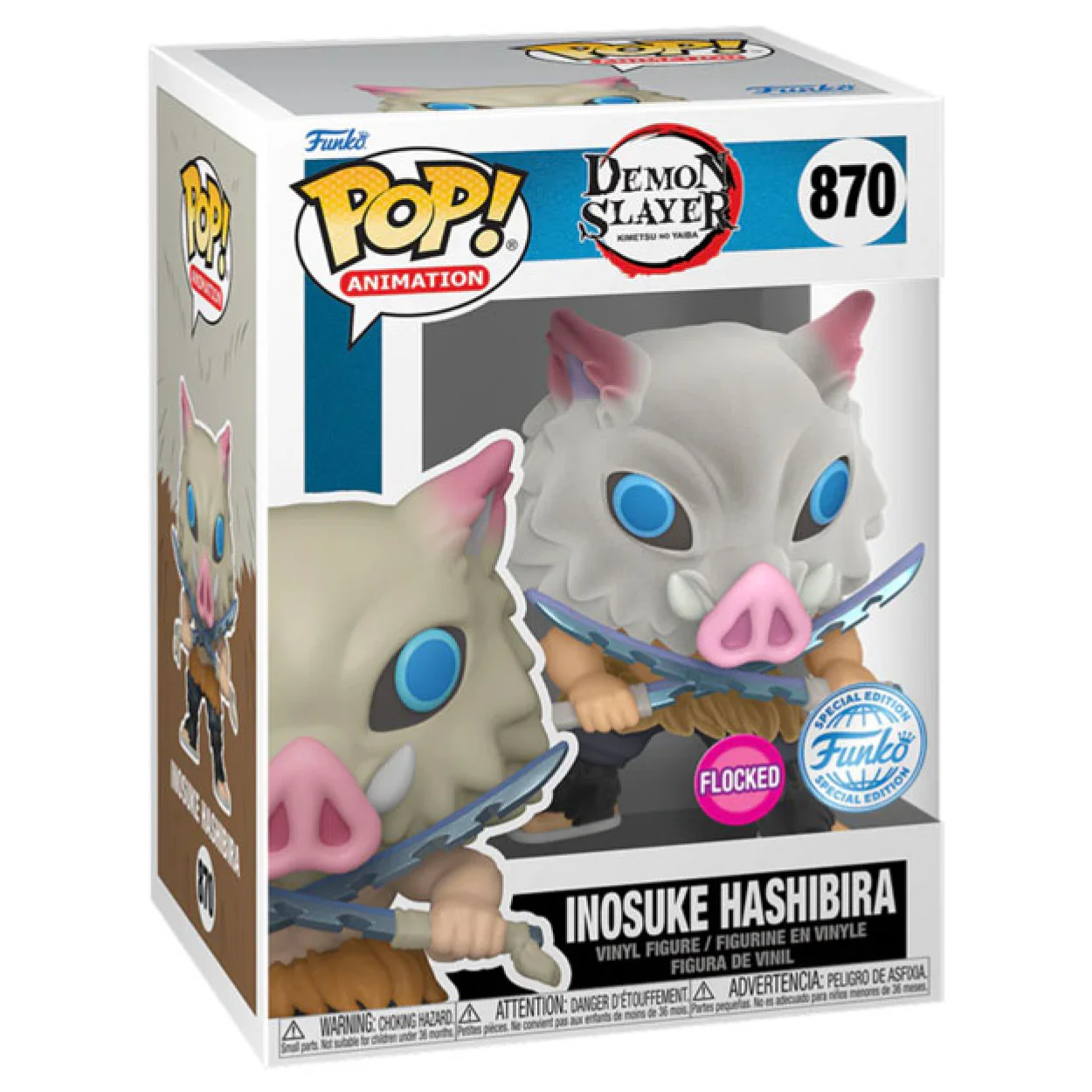Demon Slayer - Inosuke Hashibira US Exclusive Flocked Pop! Vinyl - Image 2