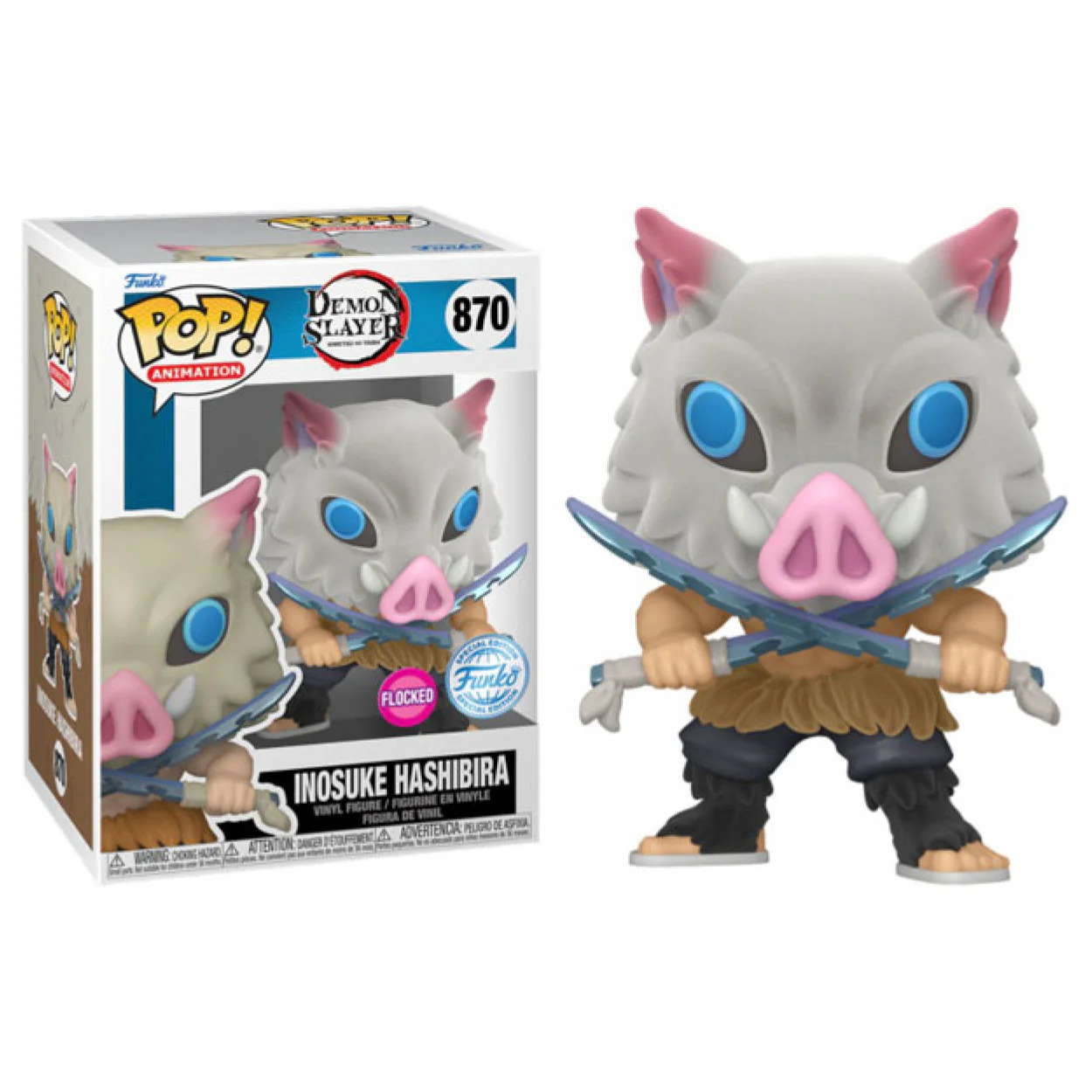 Demon Slayer - Inosuke Hashibira US Exclusive Flocked Pop! Vinyl - Image 3