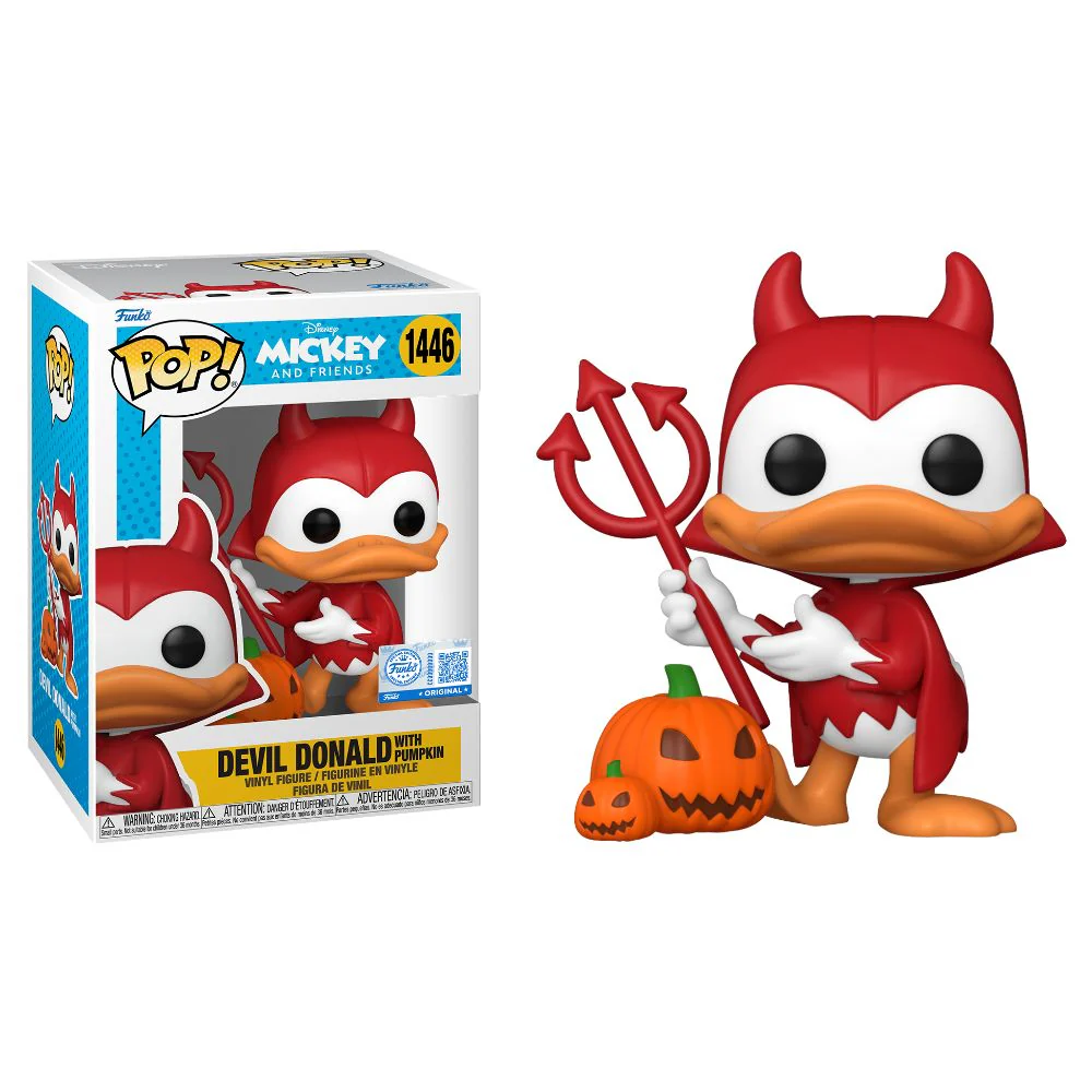 Disney - Mickey & Friends - Devil Donald with Pumpkin US Exclusive Pop! Vinyl - Image 3