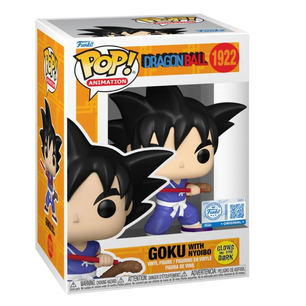Dragon Ball - Goku with Nyoibou Glow In The Dark US Exclusive Pop! Vinyl - Image 3