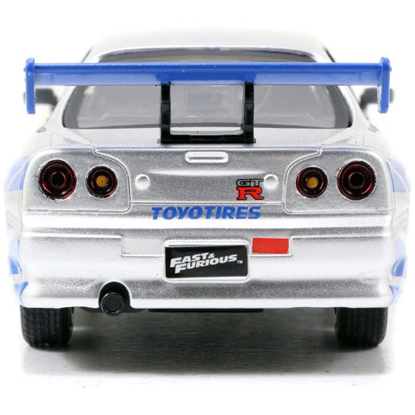 2 Fast 2 Furious - 2002 Brian's Nissan Skyline GTR R34 Silver 1:32 Scale Hollywood Ride - Image 5