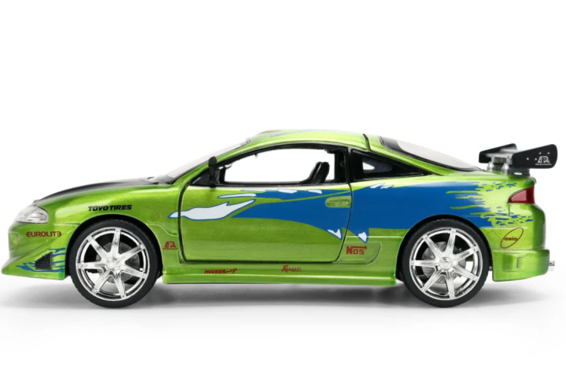 Fast & Furious - Brian's 1995 Mitsubishi Eclipse 1:24 Scale Diecast Vehicle Colour Brush Finish - Image 3