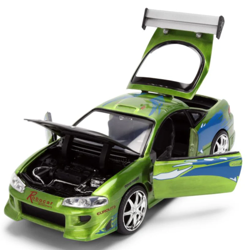 Fast & Furious - Brian's 1995 Mitsubishi Eclipse 1:24 Scale Diecast Vehicle Colour Brush Finish - Image 6