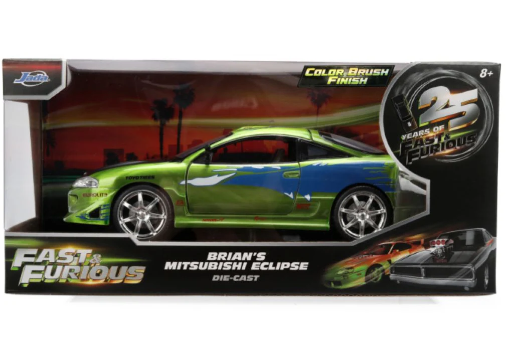 Fast & Furious - Brian's 1995 Mitsubishi Eclipse 1:24 Scale Diecast Vehicle Colour Brush Finish - Image 7