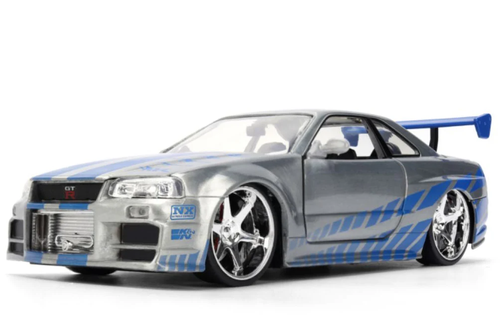Fast & Furious - Brian's 2002 Nissan Skyline GT-R (BNR34) 1:24 Scale Diecast Vehicle Colour Brush Finish - Image 3