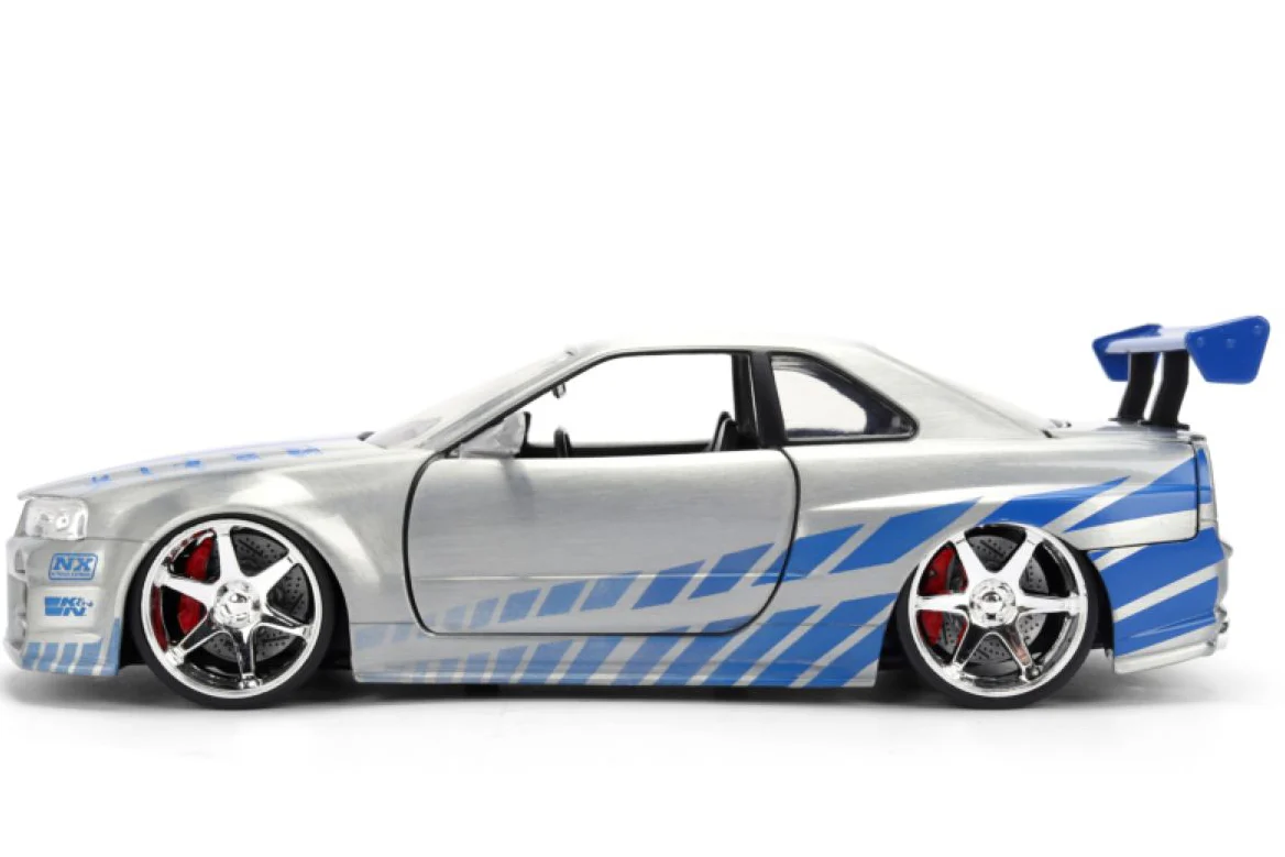 Fast & Furious - Brian's 2002 Nissan Skyline GT-R (BNR34) 1:24 Scale Diecast Vehicle Colour Brush Finish - Image 4