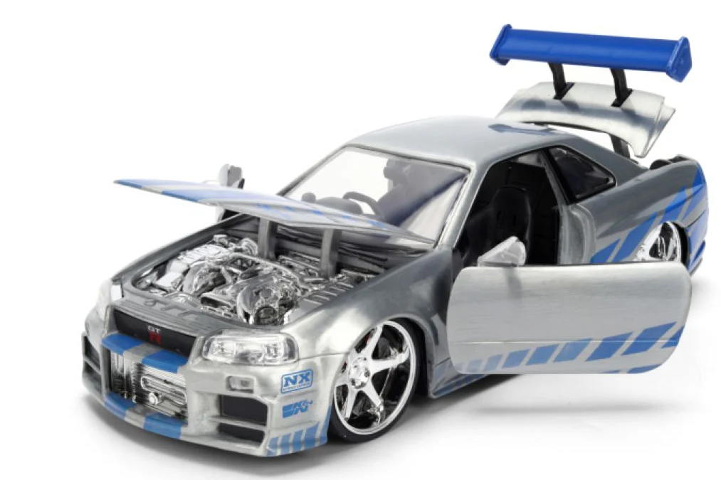 Fast & Furious - Brian's 2002 Nissan Skyline GT-R (BNR34) 1:24 Scale Diecast Vehicle Colour Brush Finish - Image 7