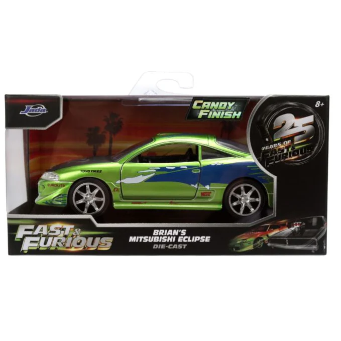 Fast & Furious - 1:32 Brian’s 1995 Mitsubishi Eclipse Anniversary Diecast Vehicle Candy Finish - Image 6