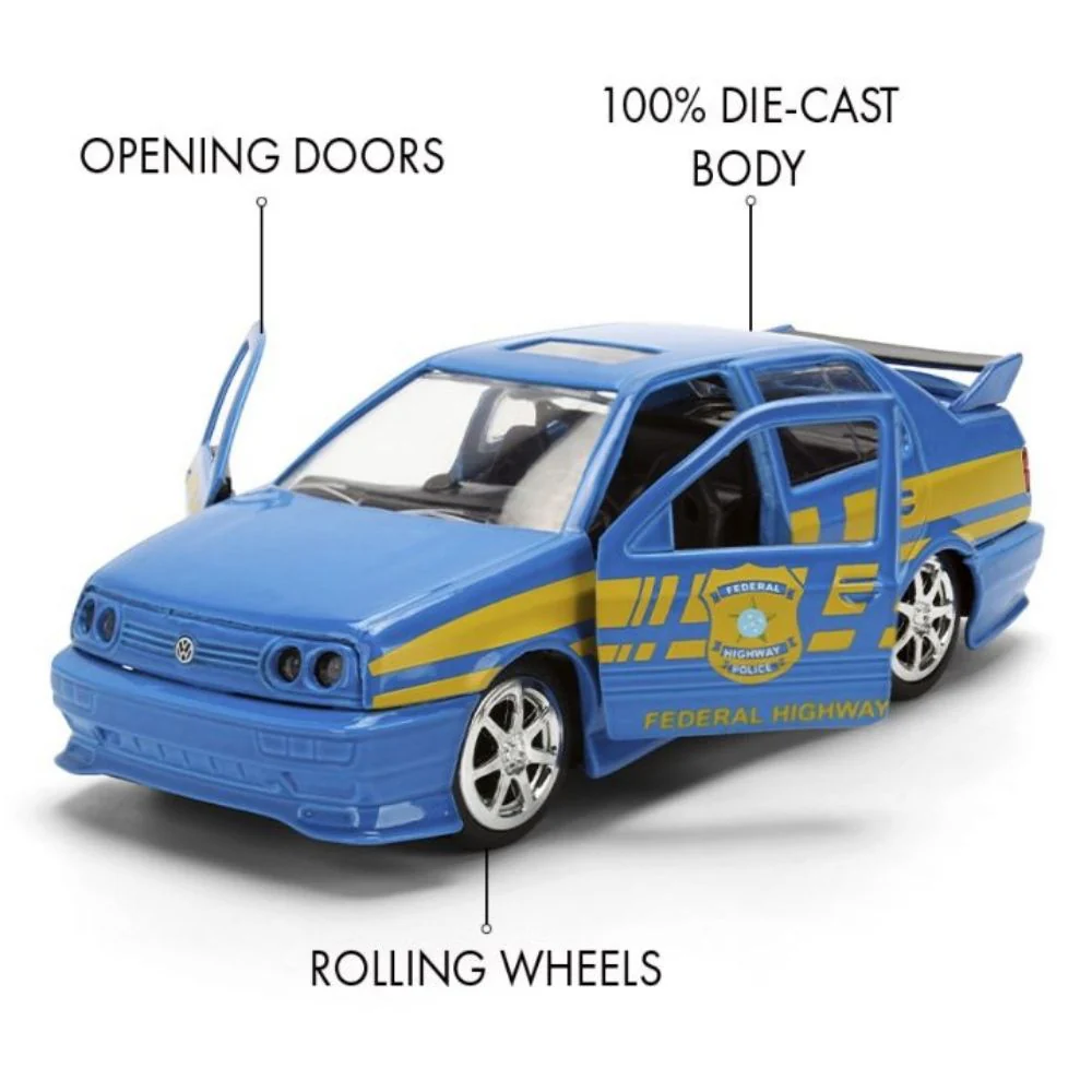 Fast & Furious - 1995 Volkswagen Jetta Police 1:32 Scale Diecast Vehicle - Image 6