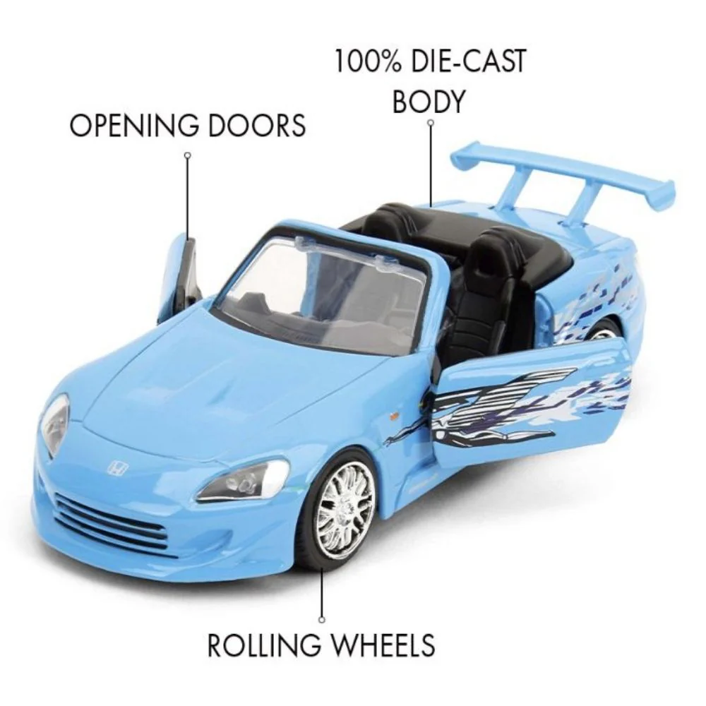 Fast & Furious - 2001 Honda S2000 1:32 Scale Diecast Vehicle (Blue Remix) - Image 6