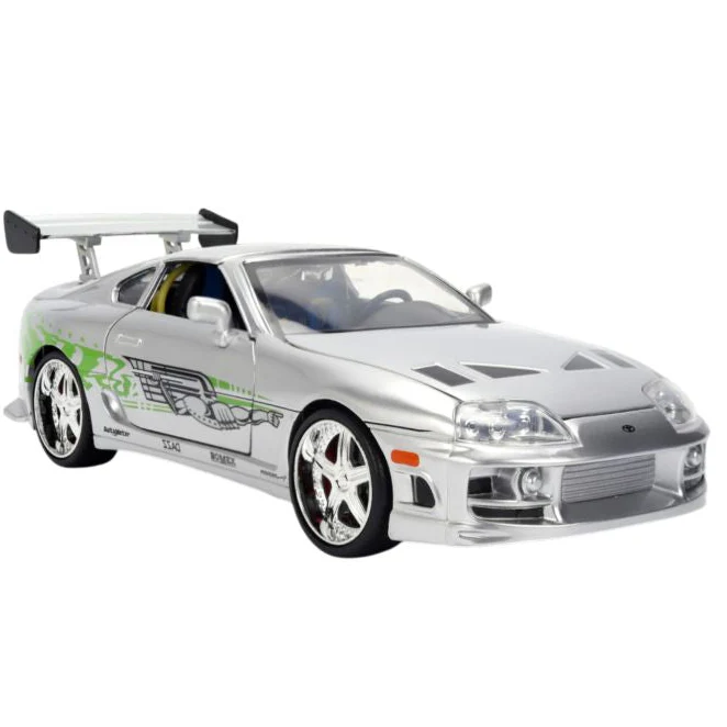 Fast & Furious - Brian's 1995 Toyota Supra Anniversary 1:24 Scale Diecast Vehicle Silver Finish - Image 2