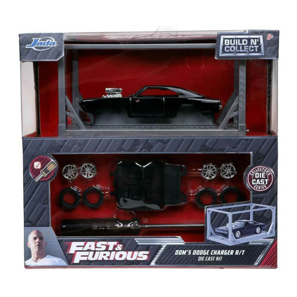Fast and Furious - Dom's 1970 Dodge Charger 1:55 Scale Diecast Model Kit - Image 7