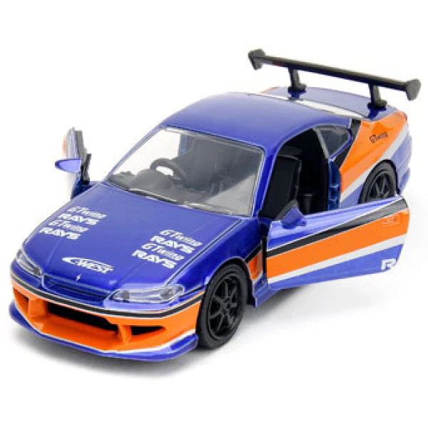 Fast & The Furious - Han's 2001 Nissan Silvia S15 (Candy Blue & Orange) 1:32 Diecast Vehicle - Image 2