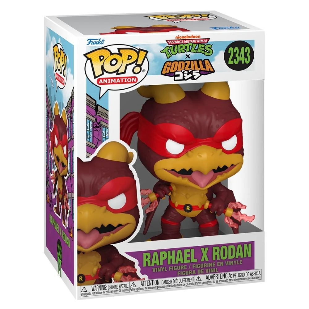 Godzilla x Teenage Mutant Ninja Turtles - Raphael x Rodan Pop! Vinyl - Image 2