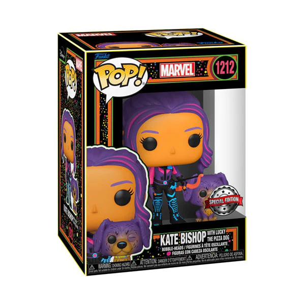Hawkeye - Kate Bishop & Lucky Black Light US Exclusive Pop! Vinyl - Image 2