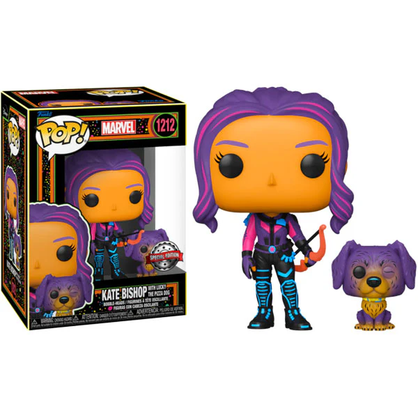 Hawkeye - Kate Bishop & Lucky Black Light US Exclusive Pop! Vinyl - Image 3