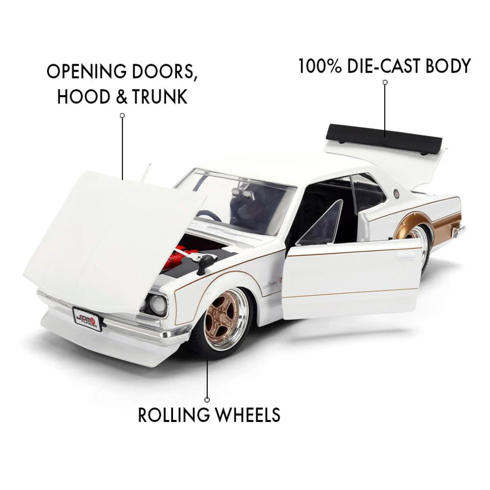 JDM Tuners - 1:24 1971 Nissan Skyline 2000 GT-R Diecast Vehicle - Image 11
