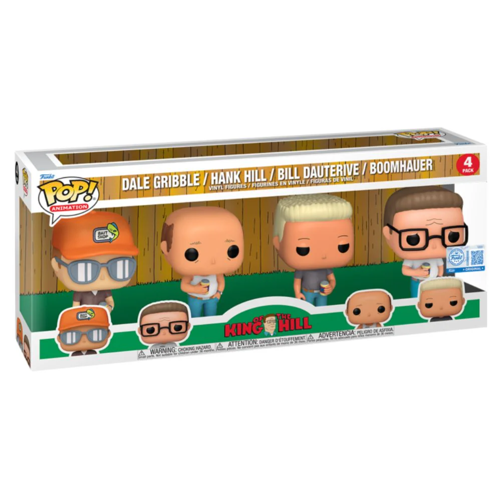 King of the Hill - Dale Gribble, Hank Hill, Bill Dauterive & Boomhauer US Exclusive Pop! Vinyl 4 Pack - Image 2