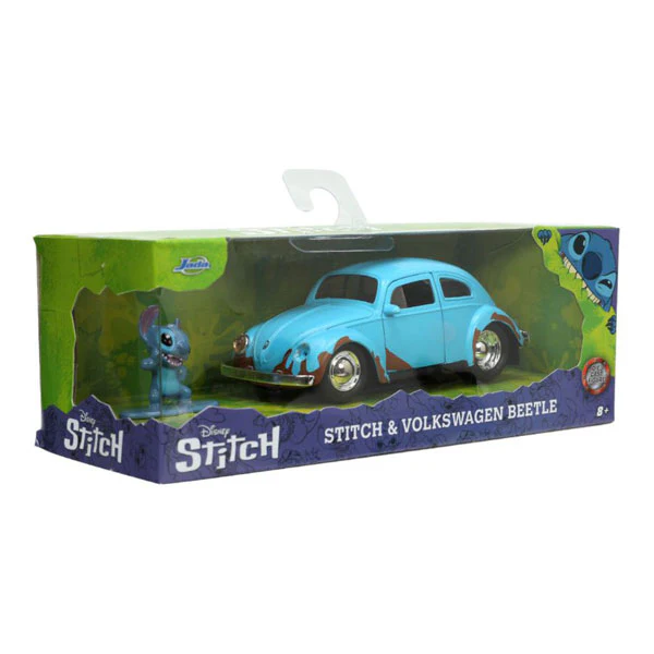 Lilo & Stitch - Volkswagen Beetle (Blue) 1:32 Scale with Stitch Metal Figure - Image 12