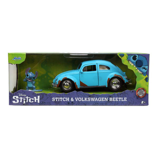 Lilo & Stitch - Volkswagen Beetle (Blue) 1:32 Scale with Stitch Metal Figure - Image 13