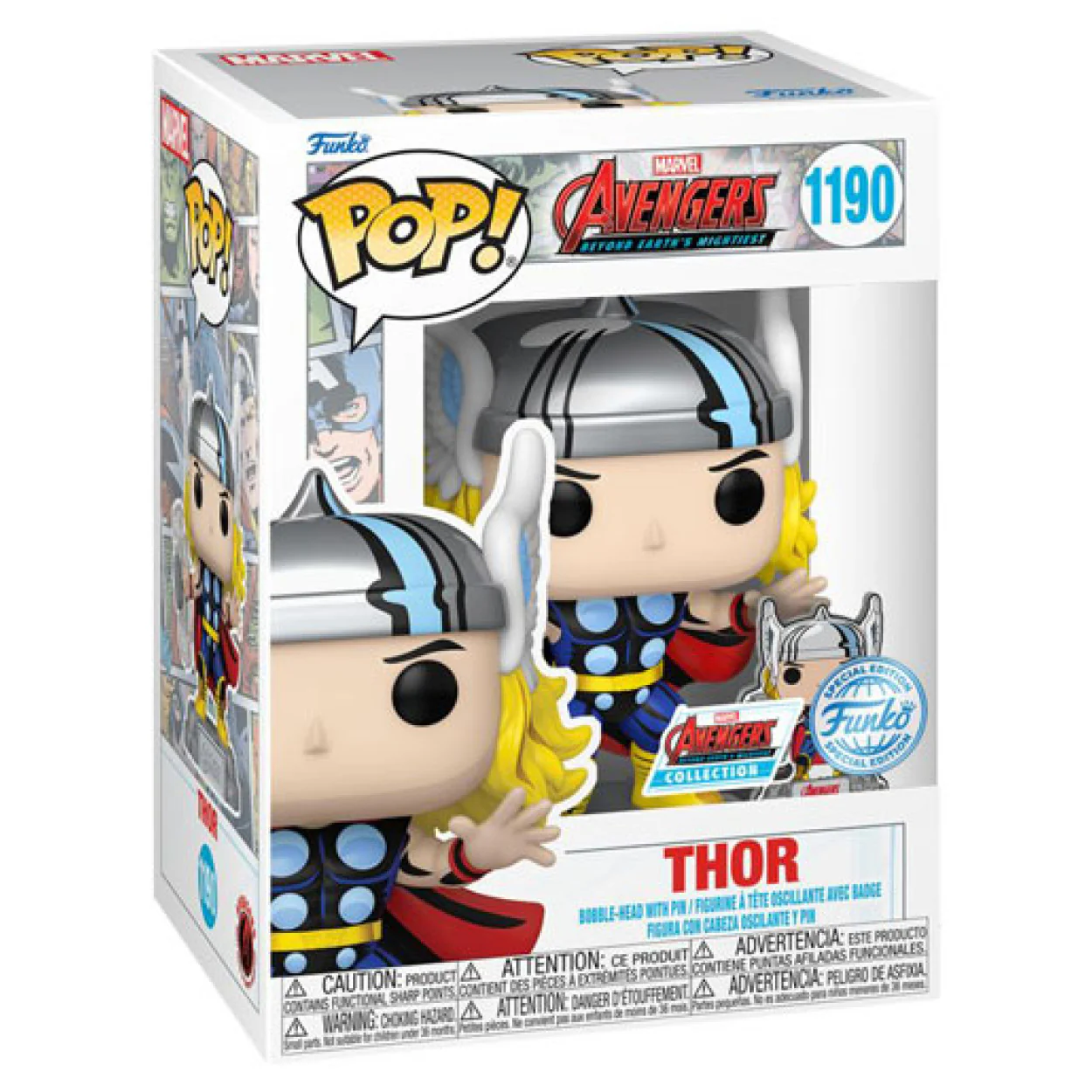 Marvel Comics - Thor Avengers 60th US Exclusive Pop! Vinyl with Pin - Image 2
