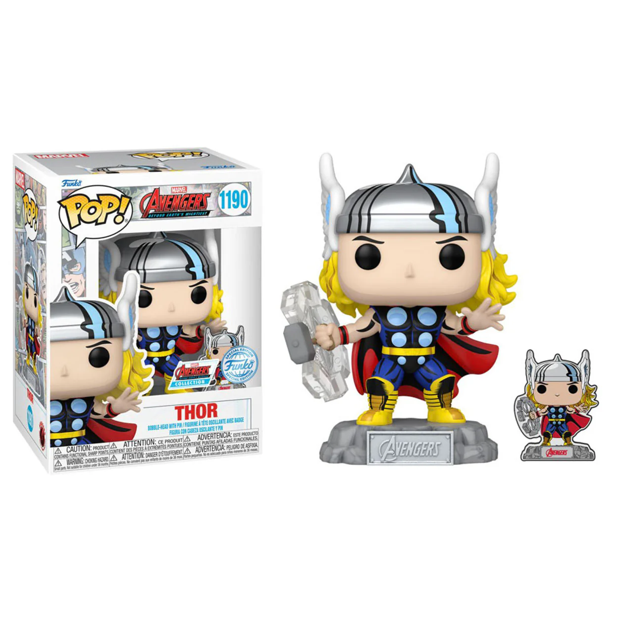 Marvel Comics - Thor Avengers 60th US Exclusive Pop! Vinyl with Pin - Image 3