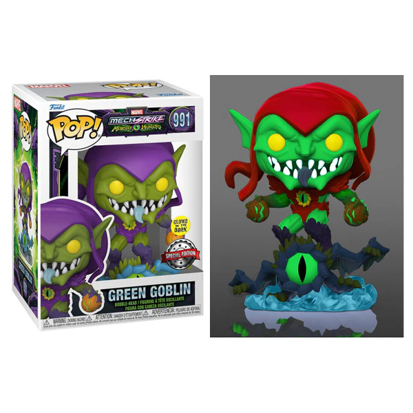 Marvel Mech Strike Monster Hunters - Green Goblin Glow US Exclusive Pop! Vinyl - Image 4