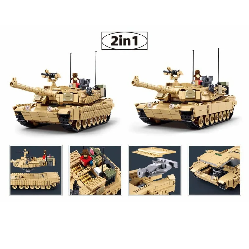 MB M1A2 Abrams Tusk 2S Scale 1:35 988 Pieces C6 - Image 2