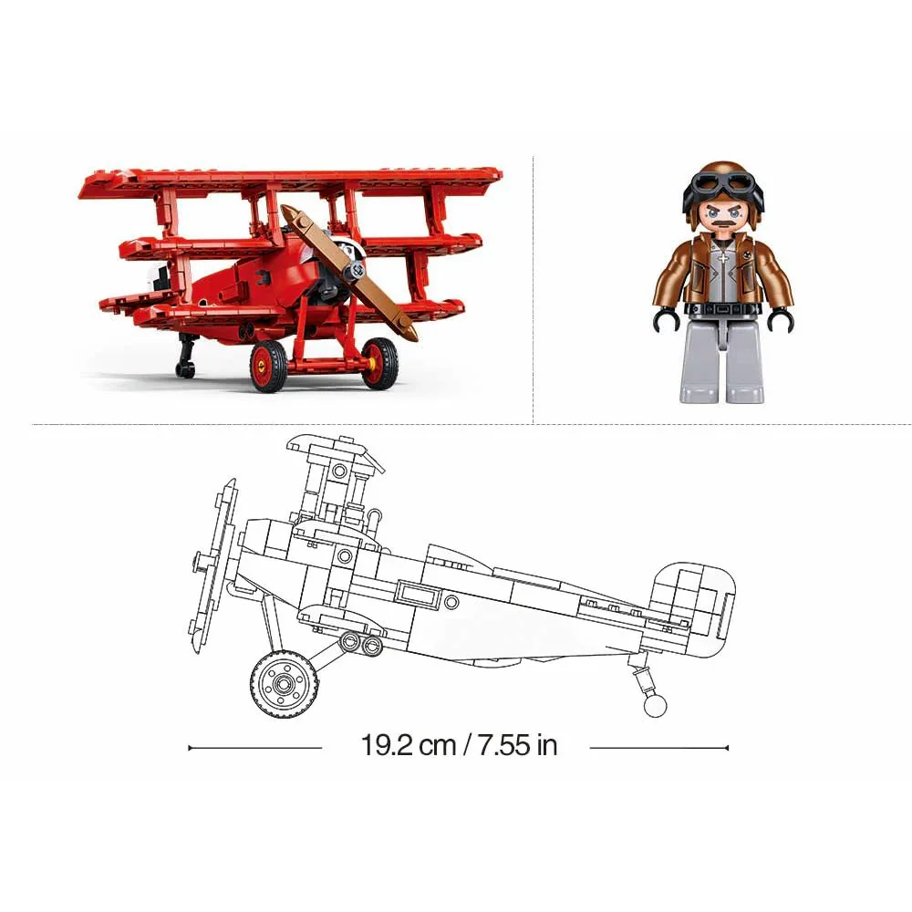 MB WW1 Fokker DR-1S Scale 1:35 281 Pieces C16 - Image 5