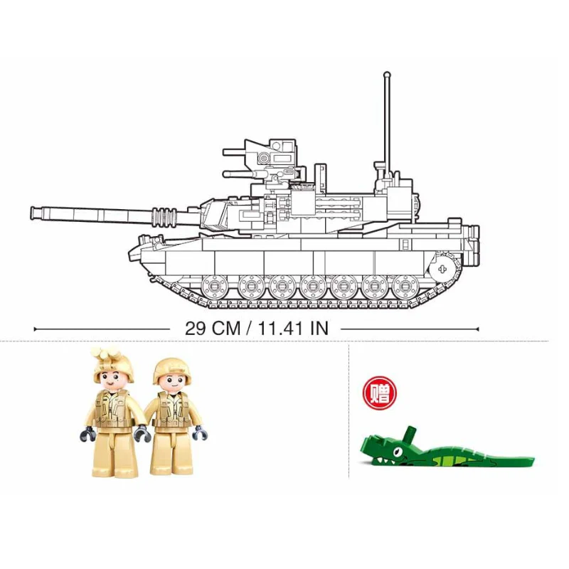 Model Bricks MB M1A2 V2 Abrams Main Battle Tank 781 Pieces - Image 4