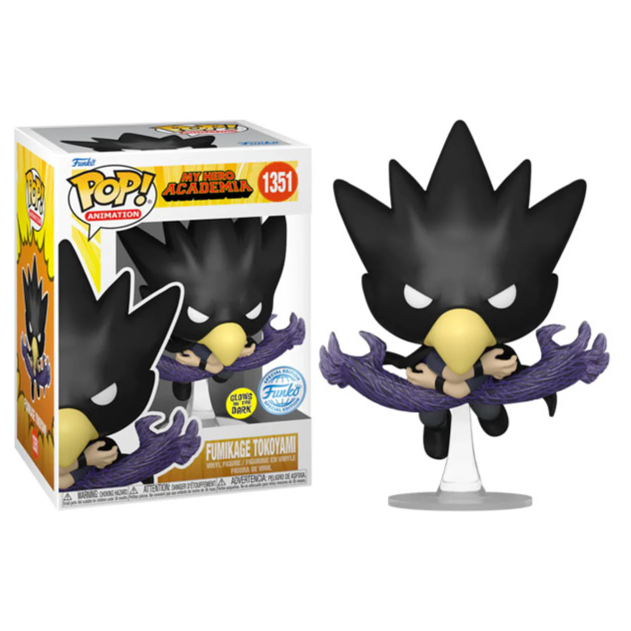 My Hero Academia - Fumikage Tokoyami (Fallen Angel) US Exclusive Glow Pop! Vinyl - Image 4