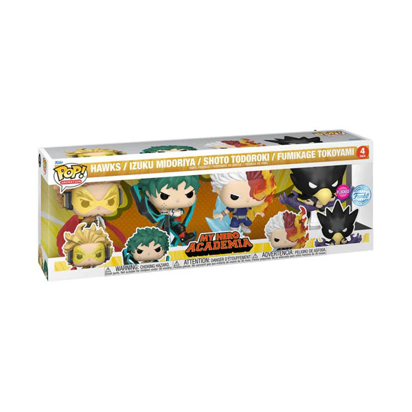 My Hero Academia - Hawks, Midoriya, Todoroki, Tokoyami US Exclusive Flocked Pop! 4-Pack - Image 2