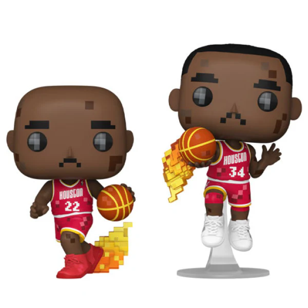 NBA Basketball: Jam - Clyde Drexler & Hakeem Olajuwon 8-Bit Pop! Vinyl 2-Pack - Image 3