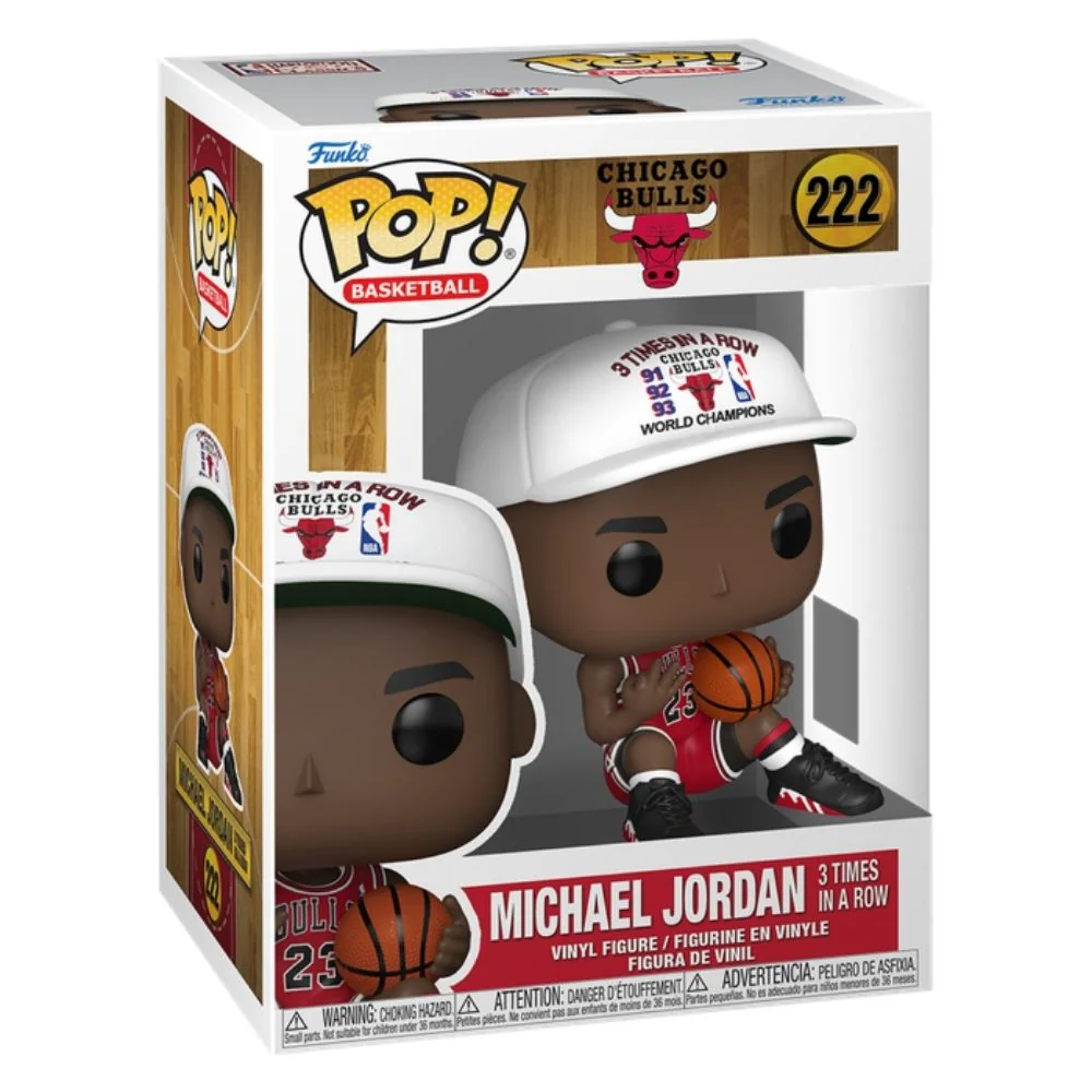 NBA Basketball - Michael Jordan (3 Times in a Row) Chicago Bulls Pop! Vinyl - Image 2