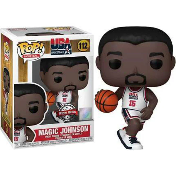 NBA: Legends - Magic Johnson 1992 Team USA White Uniform Pop! Vinyl - Image 3