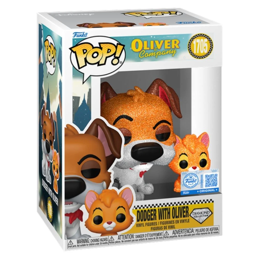 Oliver & Company (1988) - Dodger with Oliver Diamond Glitter Pop! Vinyl - Image 2