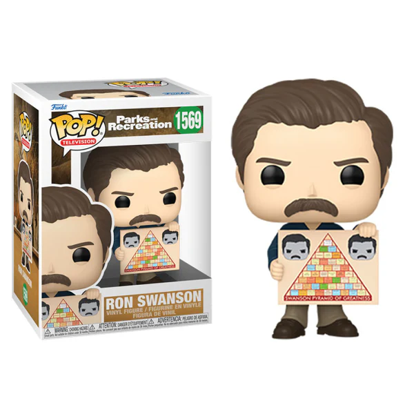 Parks and Recreation 15th Anniversary - Ron Swanson with Pyramid of Greatness Pop! Vinyl - Image 3