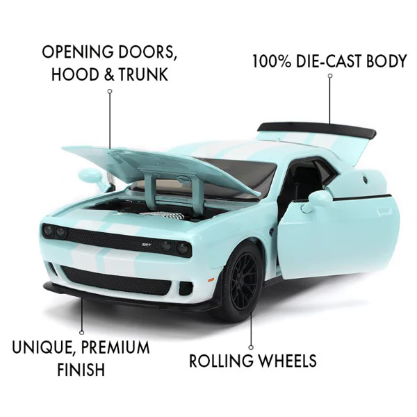 Pink Slips - 1:24 Scale 2015 Dodge Challenger SRT Hellcat Diecast Vehicle - Image 8