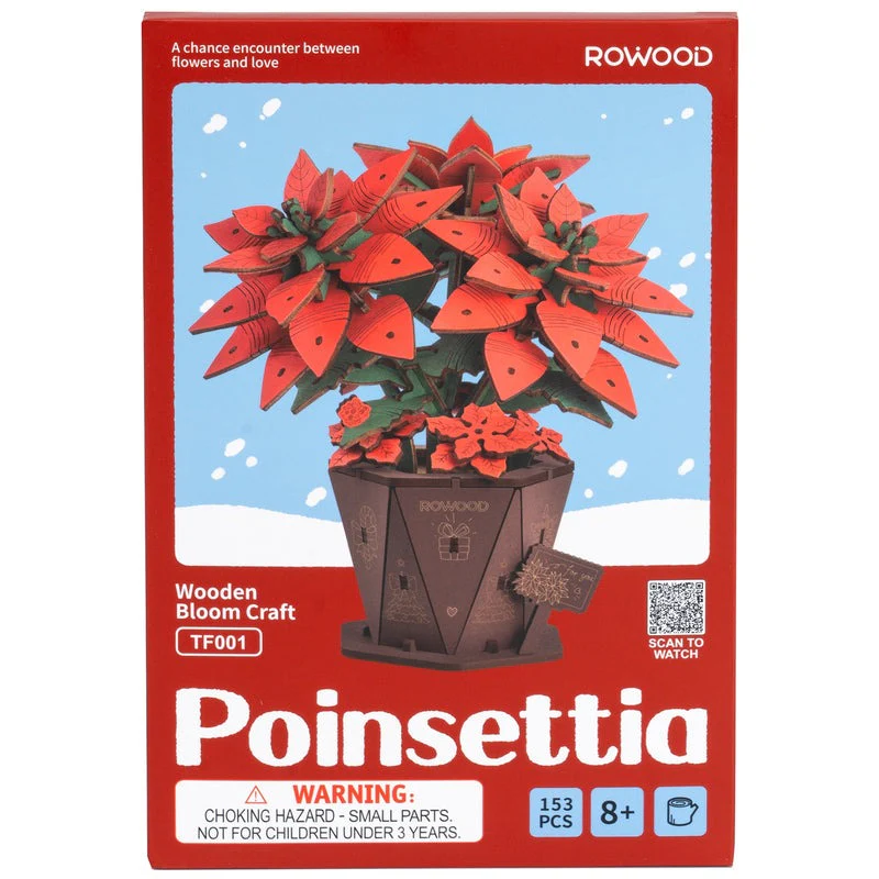 Robotime - Wood Bloom Poinsettia - Image 2