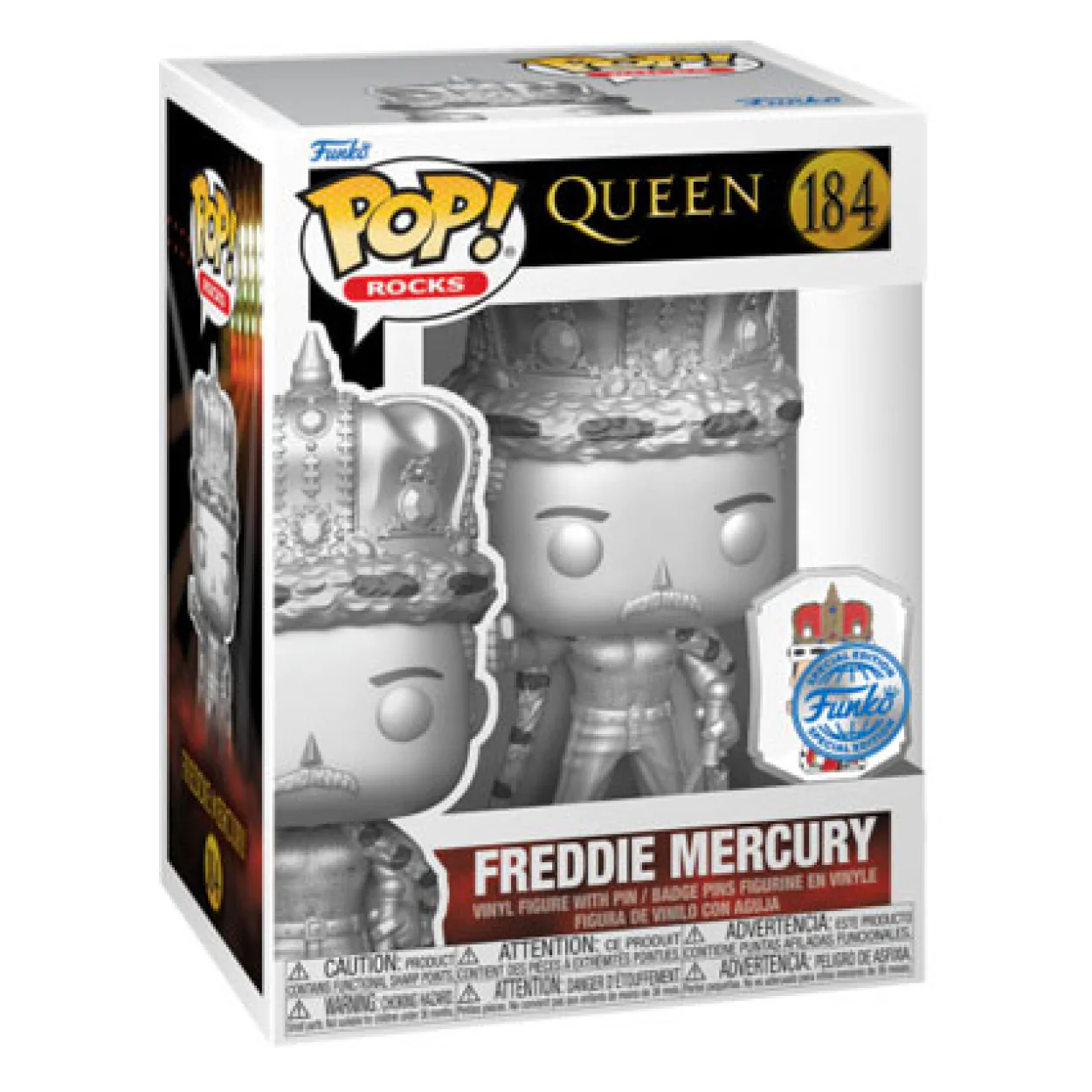 Queen - Freddie Mercury King US Exclusive Pop! Vinyl with pin - Image 2