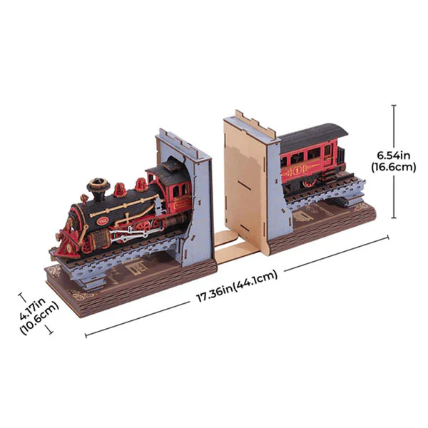 Robotime - DIY Bookends Century Train - Image 11